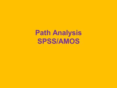 Path Analysis SPSS/AMOS
