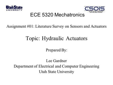 Topic: Hydraulic Actuators