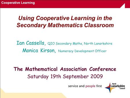Using Cooperative Learning in the Secondary Mathematics Classroom
