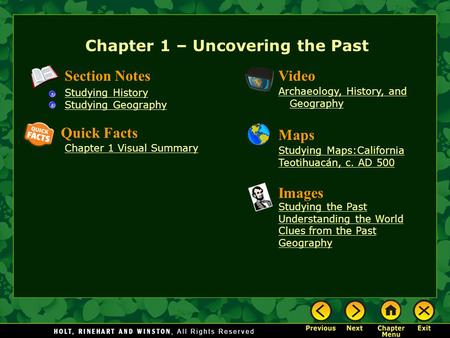 Chapter 1 – Uncovering the Past