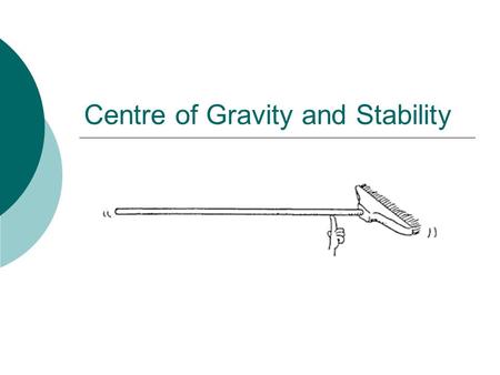Centre of Gravity and Stability. CENTRE OF GRAVITY  The centre of gravity of a body is the point about which its weight can be considered to act.  In.