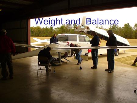 Weight and Balance. OBJECTIVES Determine the “flying” weight & balance Determine your ‘pilot moment arm’ and the aircraft empty weight (optional). (Requires.