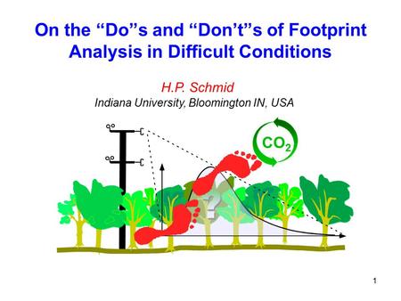 1 On the “Do”s and “Don’t”s of Footprint Analysis in Difficult Conditions H.P. Schmid Indiana University, Bloomington IN, USA CO 2.