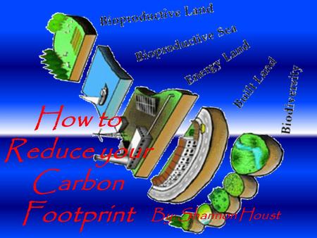 How to Reduce your Carbon Footprint By: Shannon Houst.