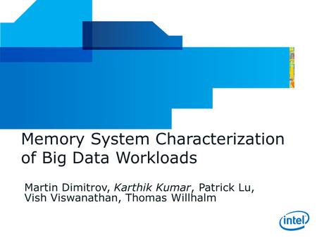 Memory System Characterization of Big Data Workloads