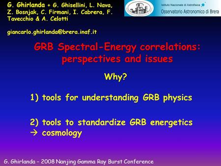 GRB Spectral-Energy correlations: perspectives and issues