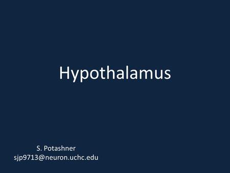 Hypothalamus S. Potashner