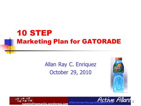 10 STEP Marketing Plan for GATORADE