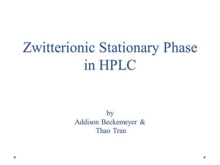 Zwitterionic Stationary Phase in HPLC Outline