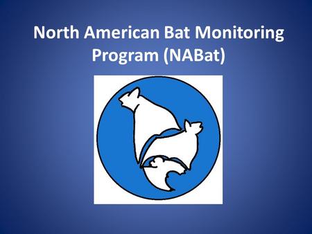 North American Bat Monitoring Program (NABat). Purpose Create a continental-wide program to monitor bats at local to range-wide scales Provide data to.