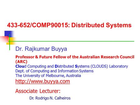 /COMP90015: Distributed Systems
