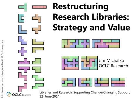 Restructuring Research Libraries: Strategy and Value Jim Michalko OCLC Research Libraries and Research: Supporting Change/Changing Support 12 June 2014.