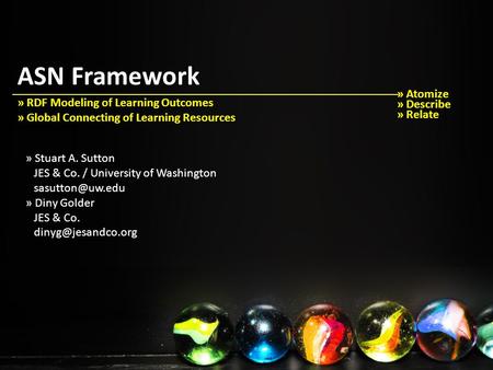 ASN Framework » Atomize » Describe » Relate » RDF Modeling of Learning Outcomes » Global Connecting of Learning Resources » Stuart A. Sutton JES & Co.