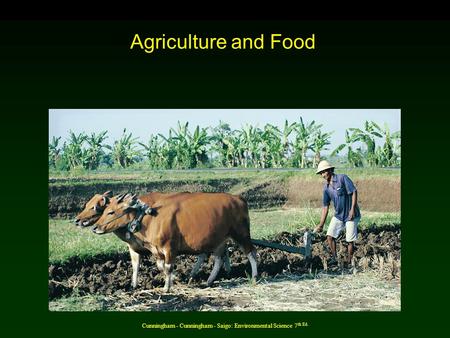Cunningham - Cunningham - Saigo: Environmental Science 7 th Ed. Agriculture and Food.