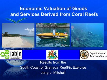Economic Valuation of Goods and Services Derived from Coral Reefs Results from the South Coast of Grenada ReefFix Exercise Jerry J. Mitchell.