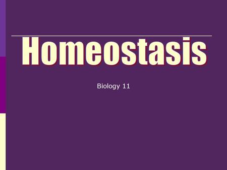 Biology 11. By the end of today you should be able to:  Define homeostasis  List the three processes of homeostatic control systems in the body.  Give.
