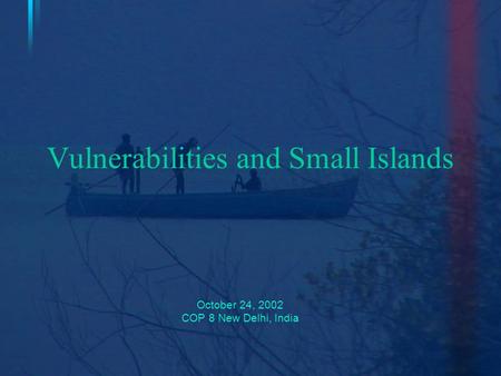 Vulnerabilities and Small Islands October 24, 2002 COP 8 New Delhi, India.