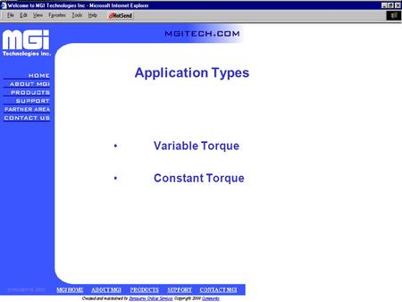 Application Types Variable Torque Constant Torque.
