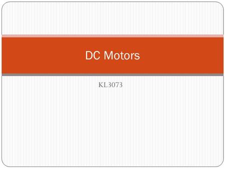 DC Motors KL3073.