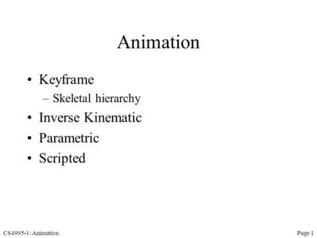 Animation Keyframe Inverse Kinematic Parametric Scripted