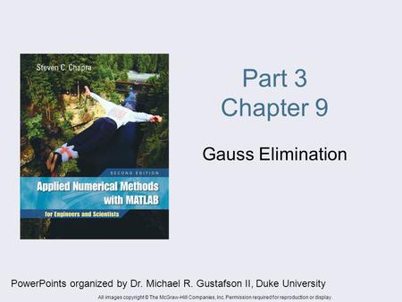 Part 3 Chapter 9 Gauss Elimination