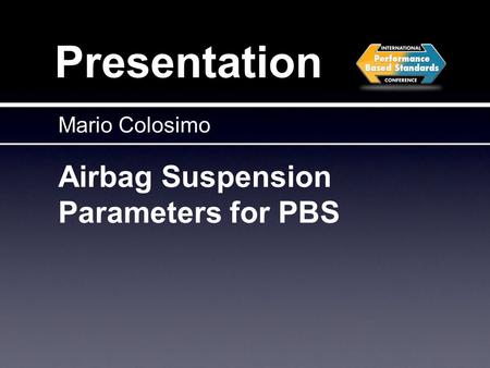 Airbag Suspension Parameters for PBS