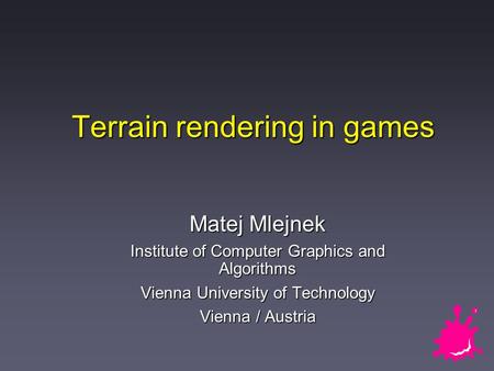 Terrain rendering in games