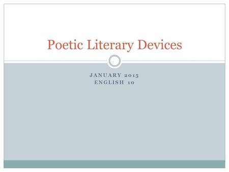 Poetic Literary Devices