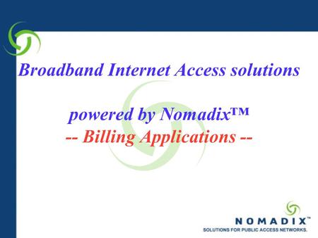Nomadix Billing Features