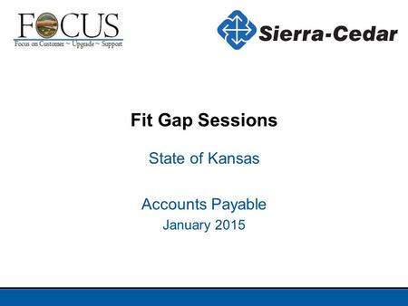 State of Kansas Accounts Payable January 2015