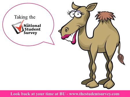 Look back at your time at BU - www.thestudentsurvey.com Taking the.