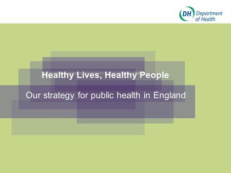 Healthy Lives, Healthy People Our strategy for public health in England.