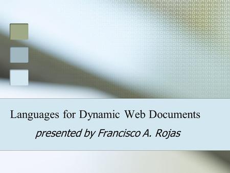 Languages for Dynamic Web Documents
