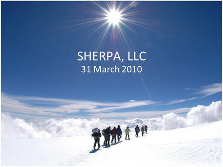 SHERPA, LLC 31 March 2010. The Problem Mountains Caves Tree Cover Urban “Canyons” Hikers and outdoor enthusiasts often use maps and compasses for navigation.