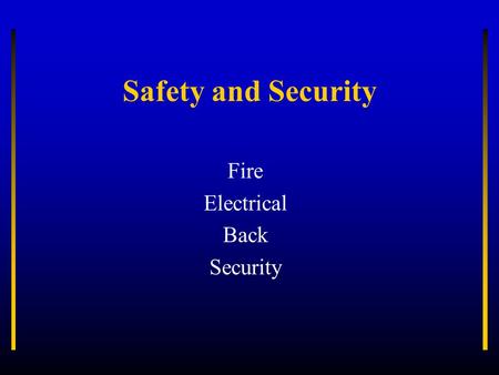 Fire Electrical Back Security