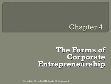 The Forms of Corporate Entrepreneurship