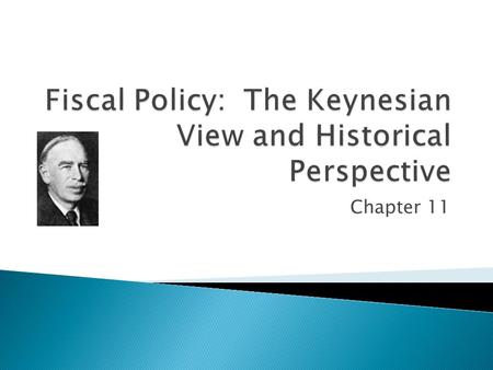 Chapter 11.  Explain the Keynesian view of fiscal policy  Understand how fiscal policy affects the economy.  Evaluate the effectiveness of fiscal policy.
