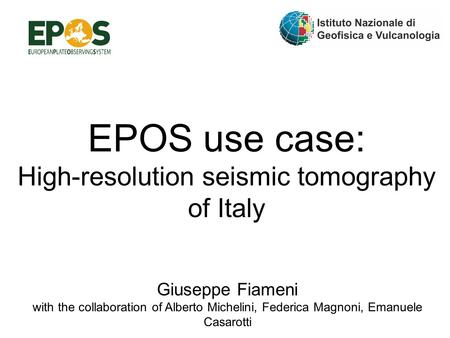 EPOS use case: High-resolution seismic tomography of Italy