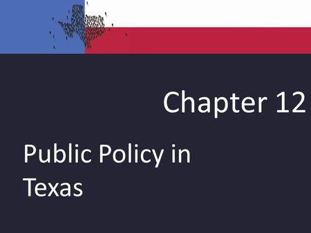 Chapter 12 Public Policy in Texas.