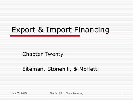 Export & Import Financing