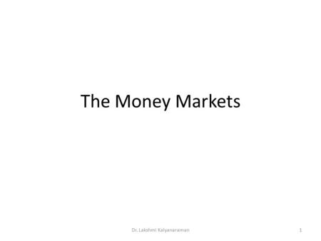 presentation on money market