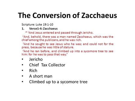 The Conversion of Zacchaeus
