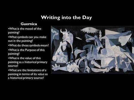 Writing into the Day Guernica What is the mood of the painting?