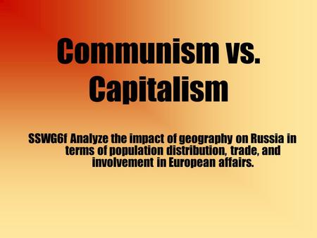 Communism vs. Capitalism