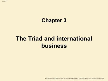 The Triad and international business