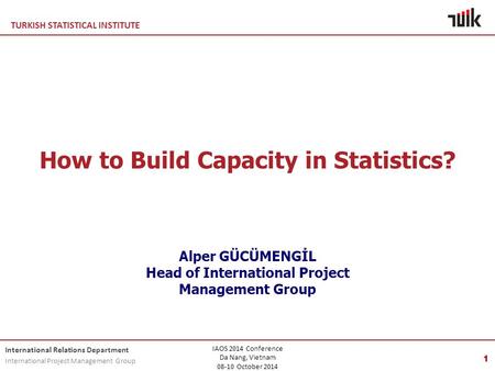 How to Build Capacity in Statistics? Head of International Project