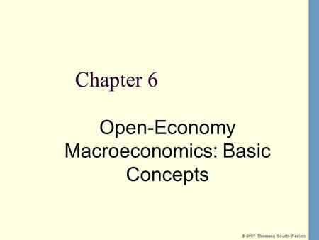 Open-Economy Macroeconomics: Basic Concepts