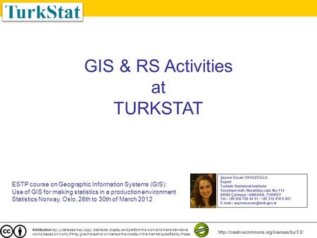 GIS & RS Activities at TURKSTAT