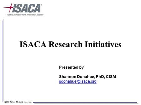 ISACA Research Initiatives