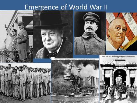 Emergence of World War II. Russia Vladimir Lenin: Establishes the communist party, and makes Russia the Union of Soviet Republicans.(USSR) The Communist.